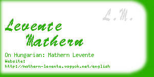 levente mathern business card